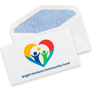 Custom full color #6-3/4 confidential envelopes with a security tint lining and custom printed graphics.