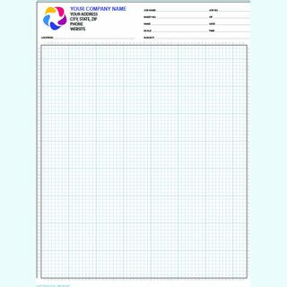 Full color 1/8" engineering graph pad showing the precise grid pattern and vibrant color printing