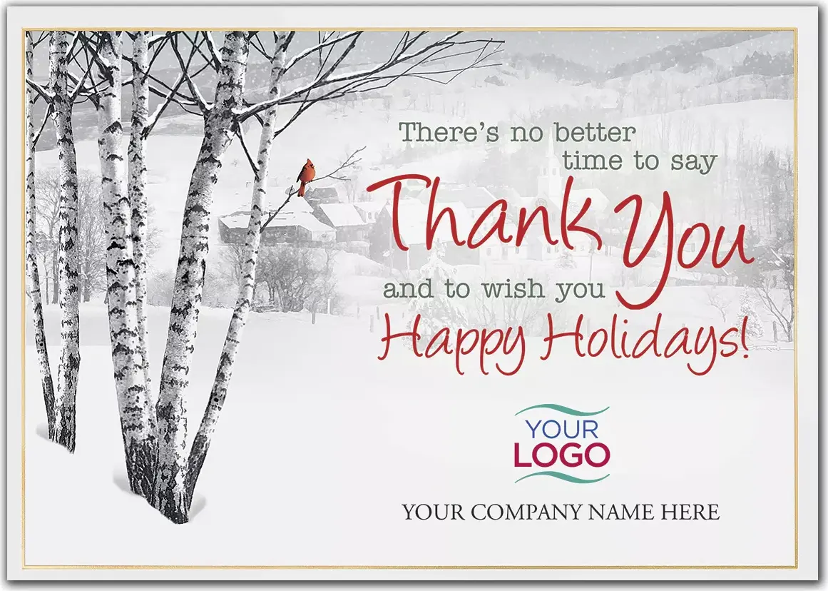 Perfect View Logo Card featuring a bird theme design with a custom printed company logo