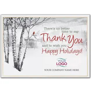 Perfect View Logo Card featuring a bird theme design with a custom printed company logo