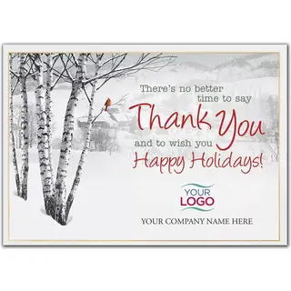 Perfect View Logo Card featuring a bird theme design with a custom printed company logo