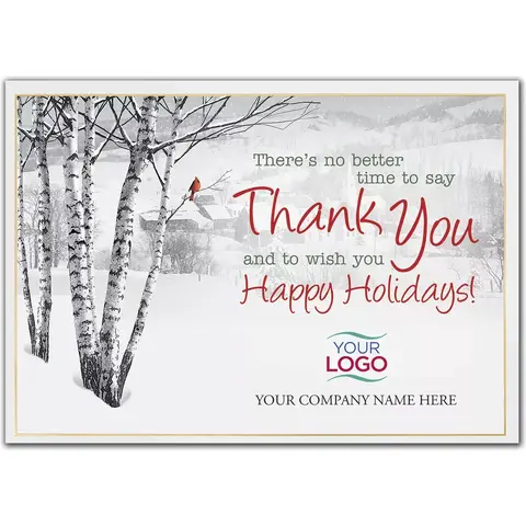 Perfect View Logo Card featuring a bird theme design with a custom printed company logo
