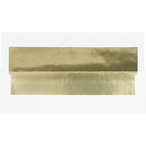 Elegant gold foil-lined envelopes included with the Dream Big Happy Holiday Photo Cards