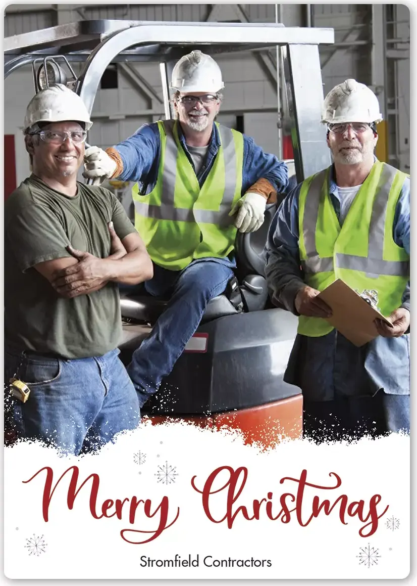 Just Like That Christmas Photo Card template showing the full-color area for custom picture printing