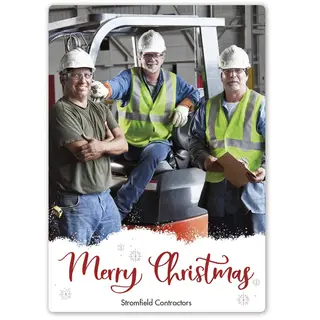 Just Like That Christmas Photo Card template showing the full-color area for custom picture printing