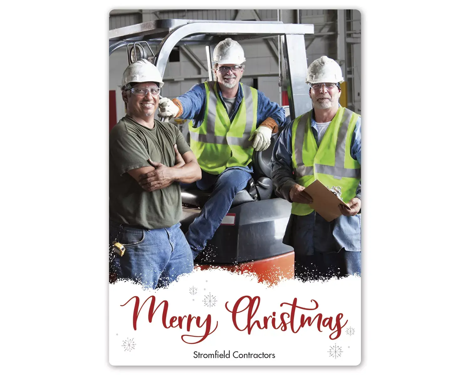 Just Like That Christmas Photo Card template showing the full-color area for custom picture printing