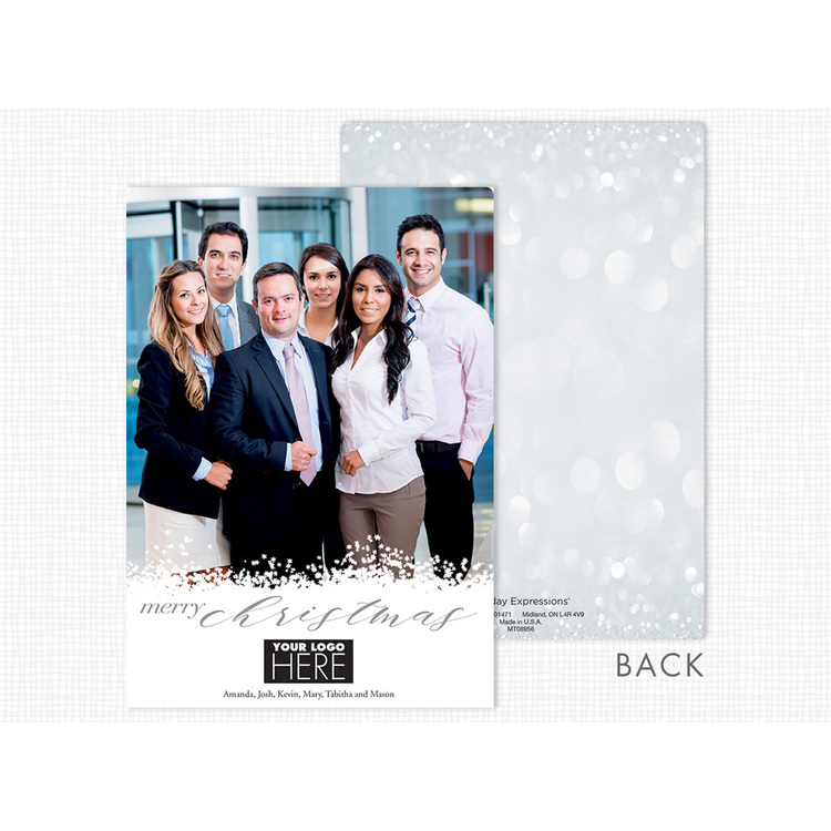 Full front and reverse side view of the Merry Kindness Christmas Photo Card with continuous design and rounded corners
