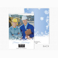 Full front and reverse side view of the Off the Script Holiday Photo Card with your own picture and logo - rounded corners