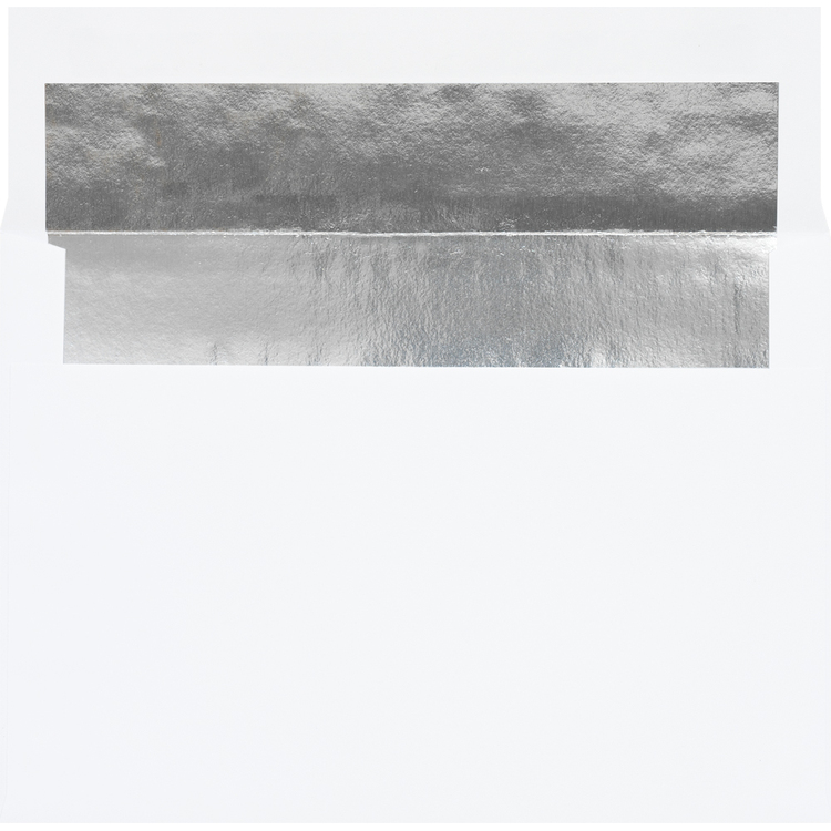 Premium silver foil-lined envelopes included with the Off the Script Holiday Photo Cards order