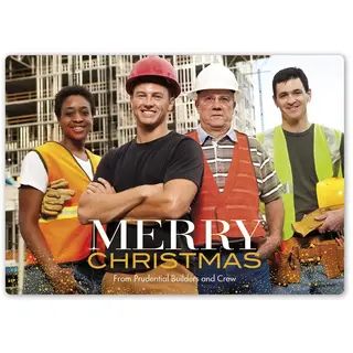 Sense of Sparkle Christmas Photo Card design template ready for a custom picture upload