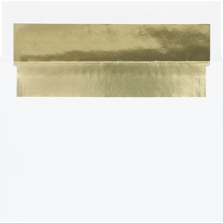 Premium gold foil-lined envelopes included with the Sense of Sparkle Christmas Photo Cards