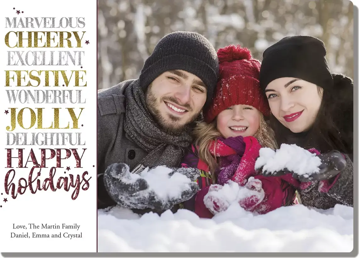 Holiday Photo Card - Beyond Expectations design template ready for a custom picture upload