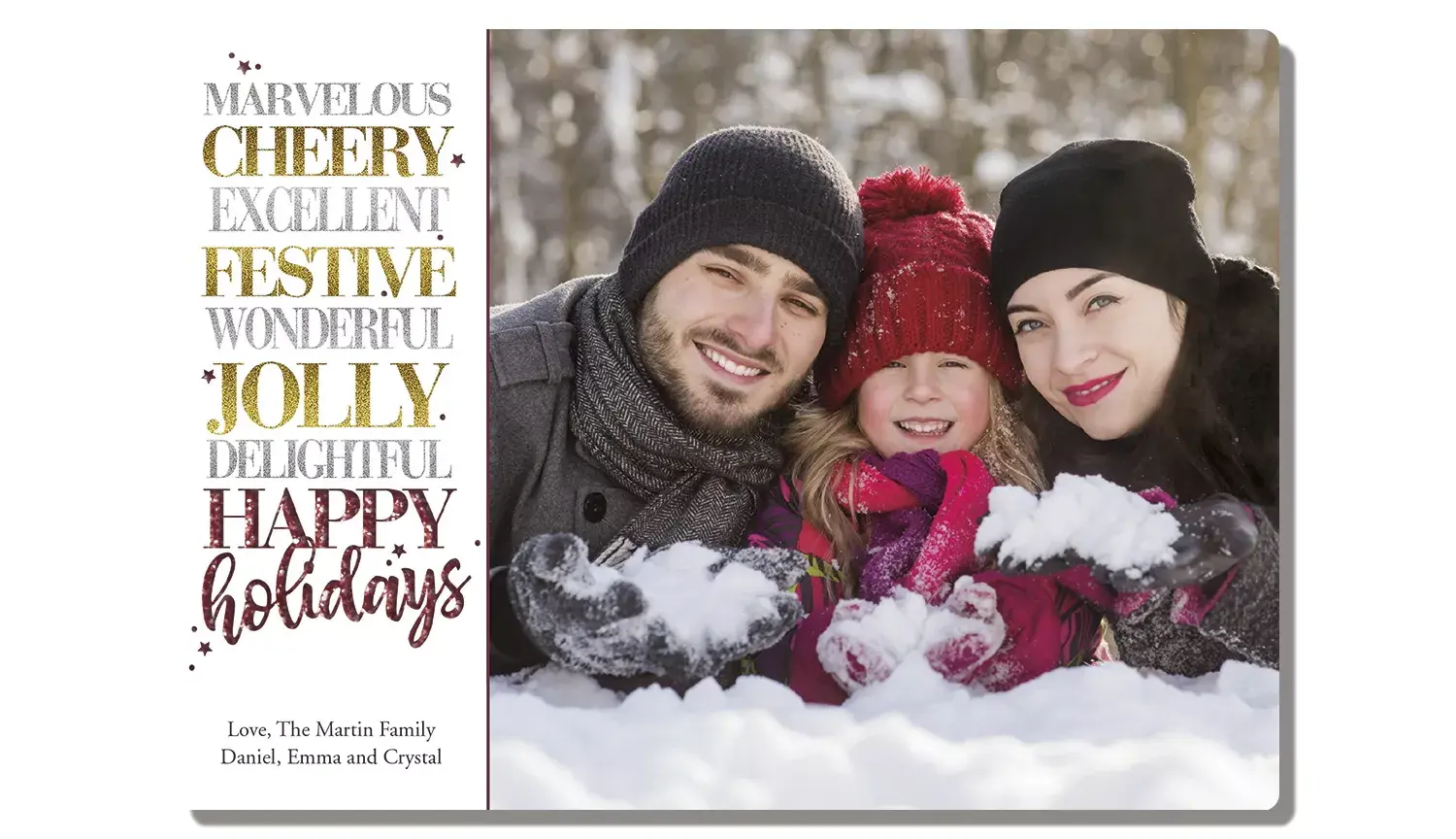 Holiday Photo Card - Beyond Expectations design template ready for a custom picture upload