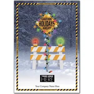 Holiday Zone Contractor & Builder Christmas Logo Card featuring custom logo placement