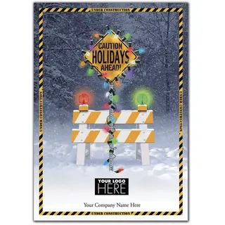 Holiday Zone Contractor & Builder Christmas Logo Card featuring custom logo placement
