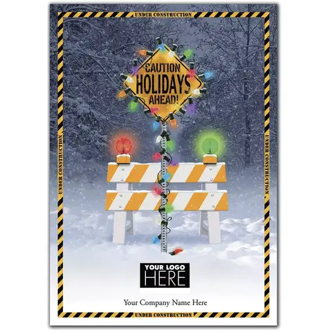 Holiday Zone Contractor & Builder Christmas Logo Card featuring custom logo placement