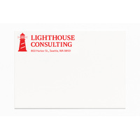 Personalized 9 x 12 envelopes showcasing a business logo and printed return address