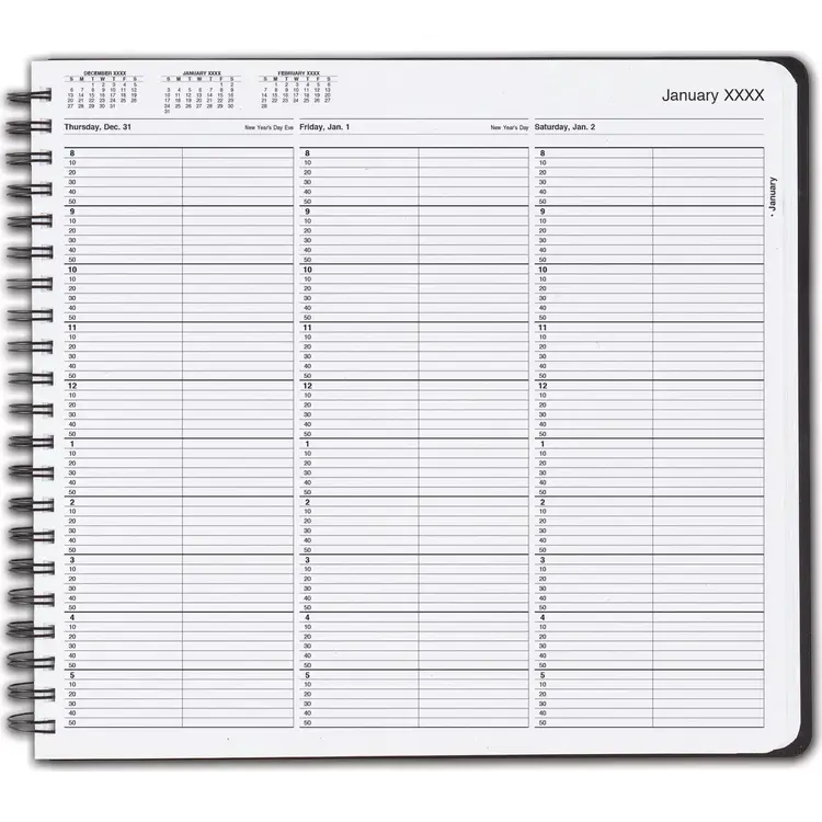 TimeScan 2 Columns Wirebound Appointment Book, 8:00 am to 6:00 pm, 10 Minute Intervals