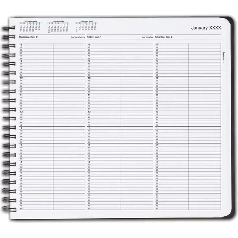 TimeScan 2 Columns Wirebound Appointment Book, 8:00 am to 6:00 pm, 10 Minute Intervals