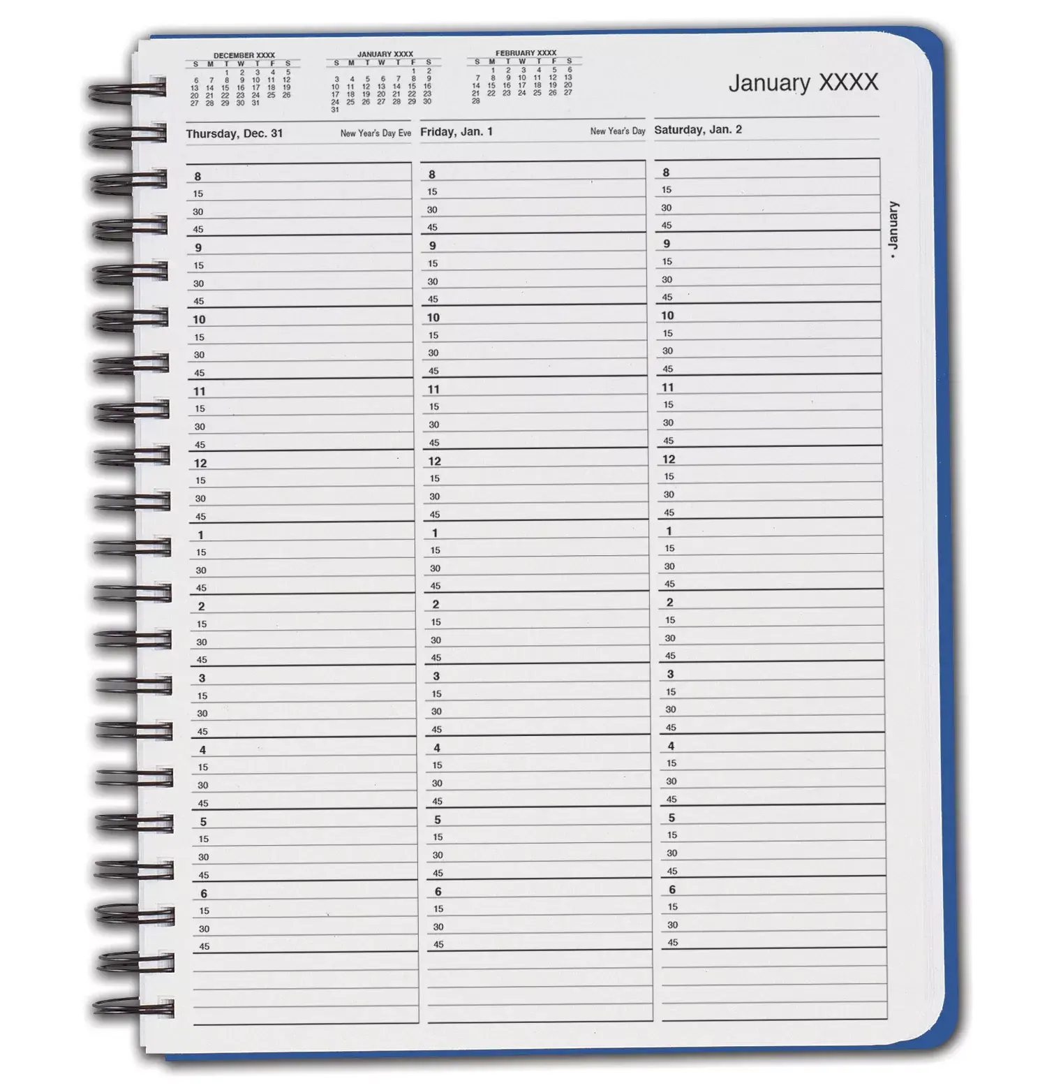 TimeScan 1-Column Appointment Book with 15-Minute Intervals