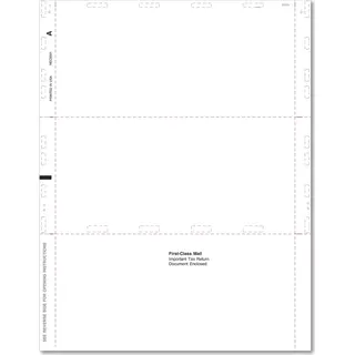 1099-NEC Blank Z-Fold Tax Form, 11-inch paper stock, used for creating sealed self-mailers in bulk