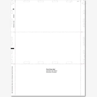 1099-NEC Blank Z-Fold Tax Form, 11-inch paper stock, used for creating sealed self-mailers in bulk