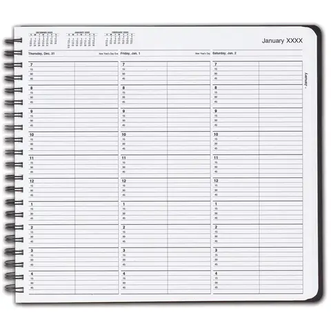 TimeScan 2-Column Wirebound Appointment Book - Open View 15-Minute Intervals