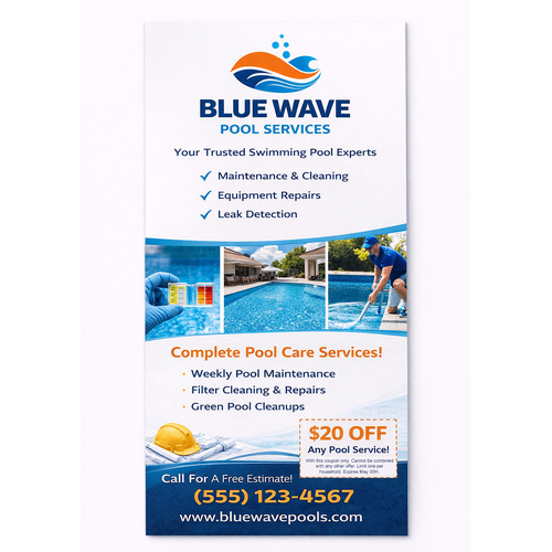 14pt C2S rack card shown with a vibrant full-color front and a clean, unprinted white back side