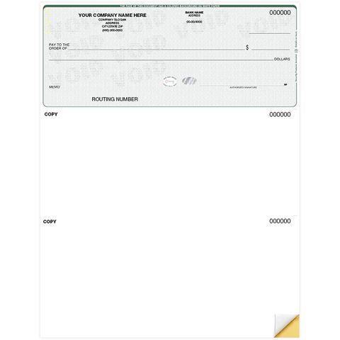 High Security top checks with hologram for QuickBooks and Quicken