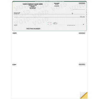High Security top checks with hologram for QuickBooks and Quicken