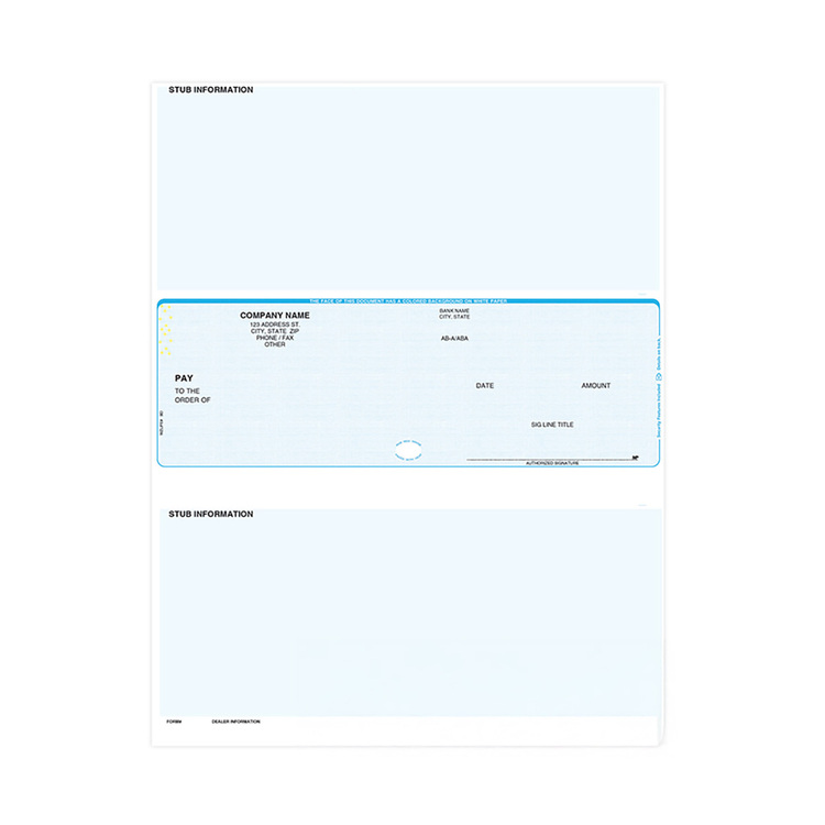 Sage compatible laser middle checks with hologram for your business