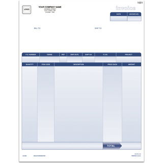 Custom printed QuickBooks compatible laser invoices with company logo