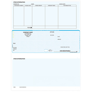Sage compatible laser middle payroll checks with stubs on top and bottom