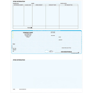 Sage compatible laser middle payroll checks with stubs on top and bottom