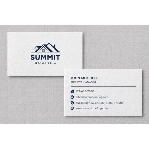 High-quality 100 lb. Solar White Linen business cards with professional raised ink