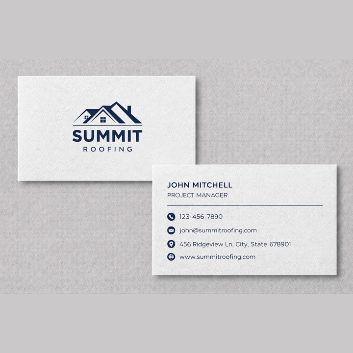 High-quality 100 lb. Solar White Linen business cards with professional raised ink