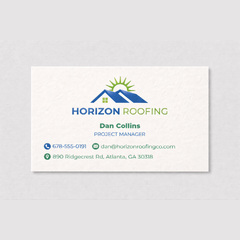 High-quality business cards printed with two custom PMS spot colors