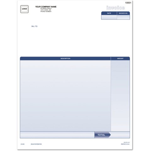 Customized QuickBooks compatible laser invoices with professional business layout