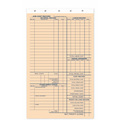 Job cost record sheet for material and labor on compact invoices