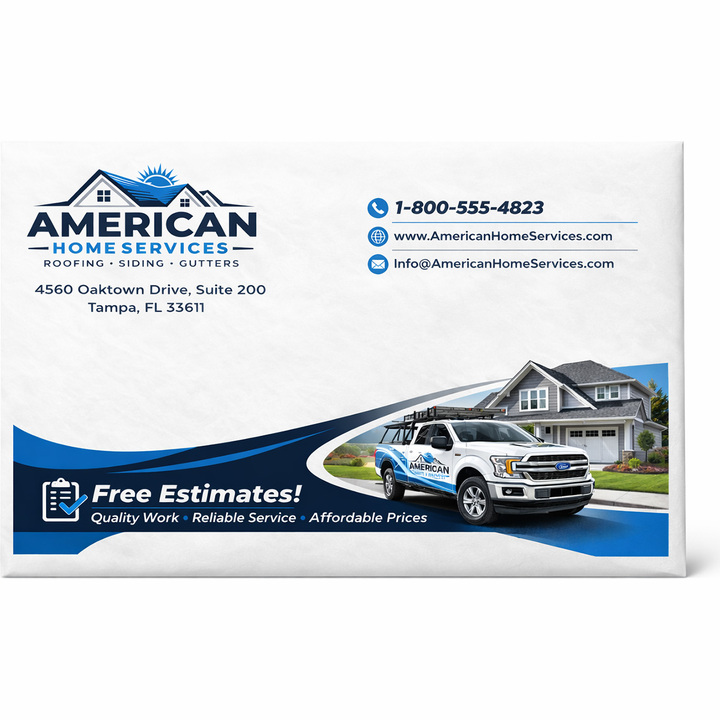 A custom 9x12 Tyvek open-end envelope showing a placeholder for a custom business logo