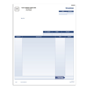 Customized QuickBooks compatible service invoices with sections for labor and materials