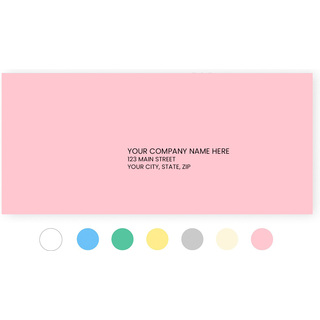 A variety of #9 colored return envelopes in various shades including blue, yellow, pink, gray, yellow, tan and green