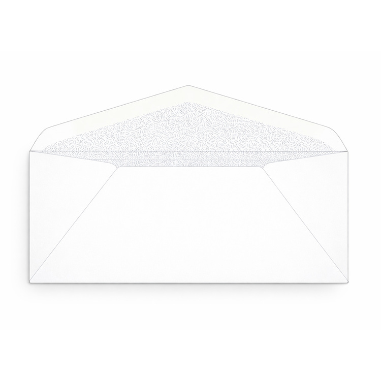 A custom printed return envelope with gummed flap closure