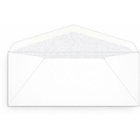 A custom printed return envelope with gummed flap closure