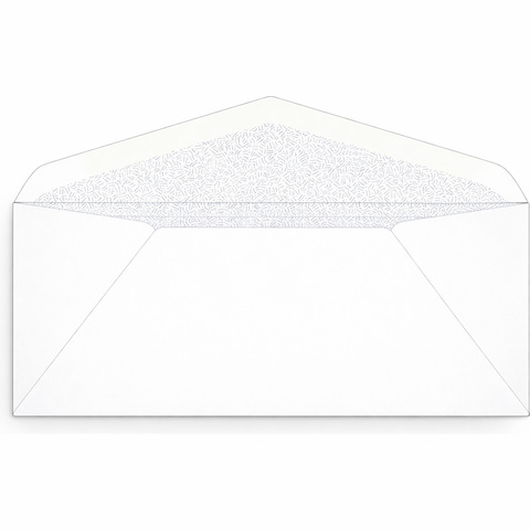 A custom printed return envelope with gummed flap closure