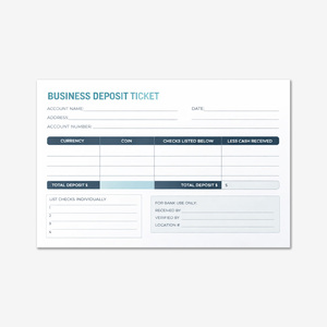 Custom printed business or retail deposit tickets. Also available in books.