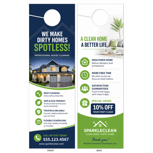 Design durable business door hangers online in minutes.