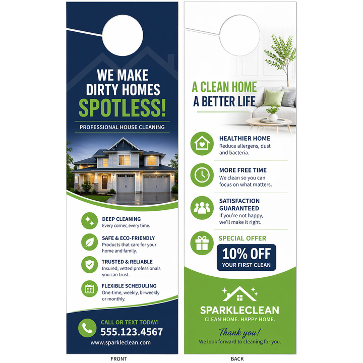Design durable business door hangers online in minutes.