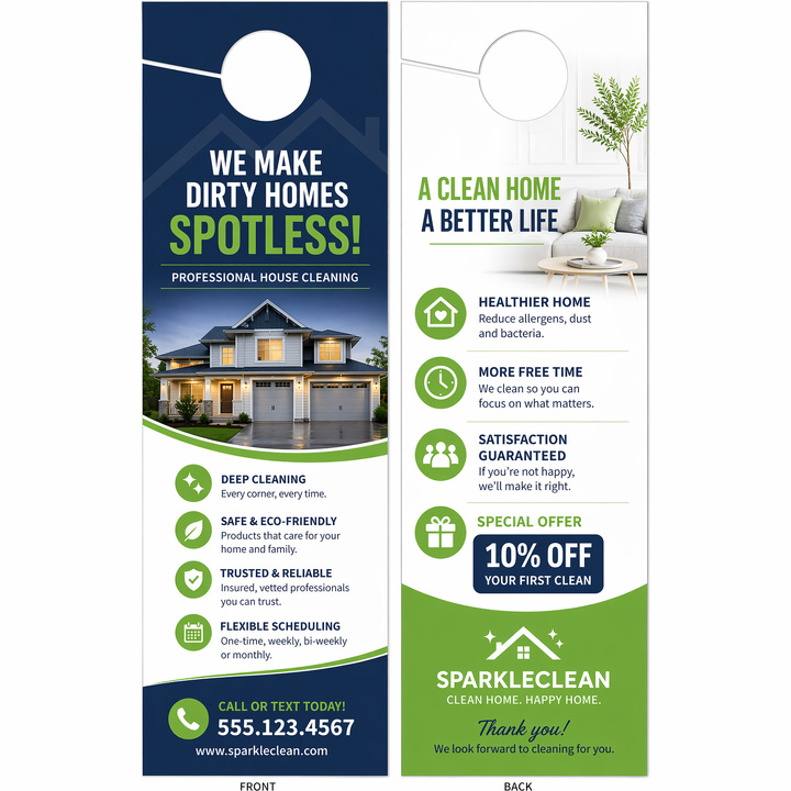 Design durable business door hangers online in minutes.
