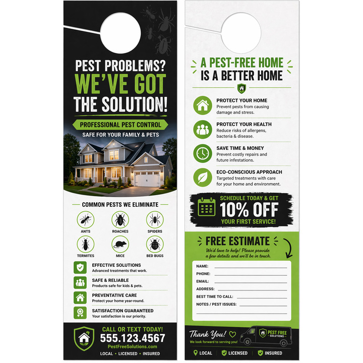 Design your door hangers online in minutes. Perfect for lawn mowing service companies.